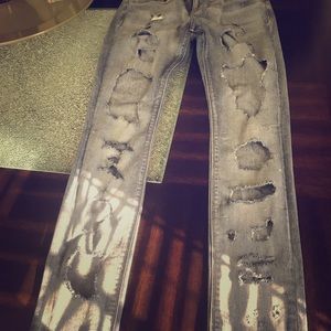 Express ripped up skinny jeans 8R